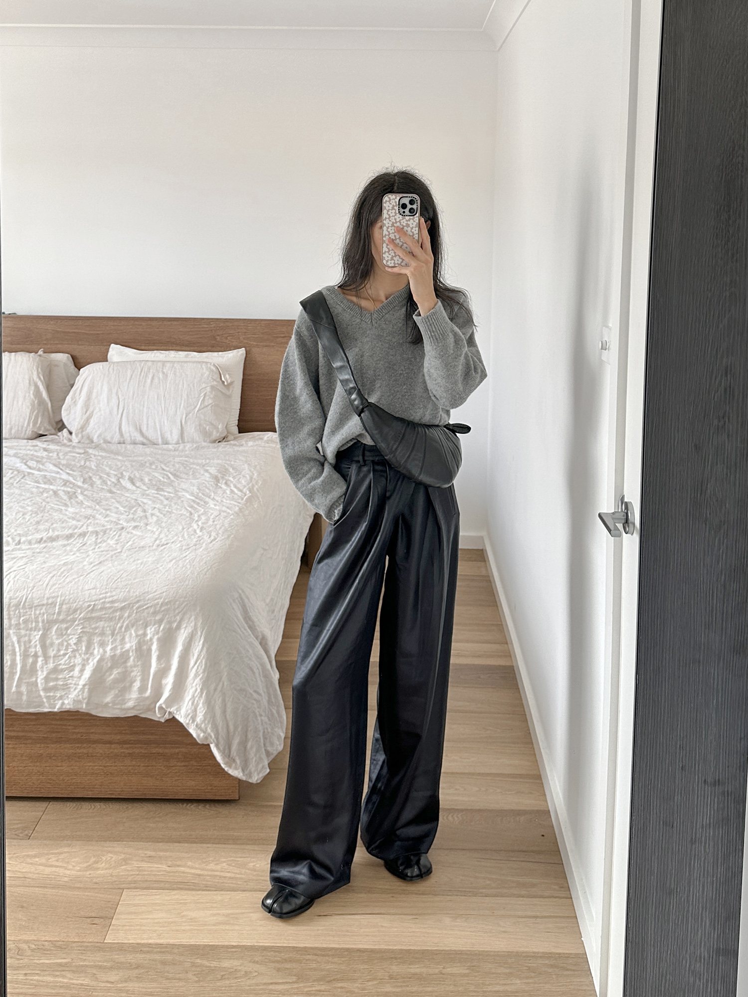 Nothing Written alpaca sweater with Tibi Stella pants and Maison Margiela Tabi flats