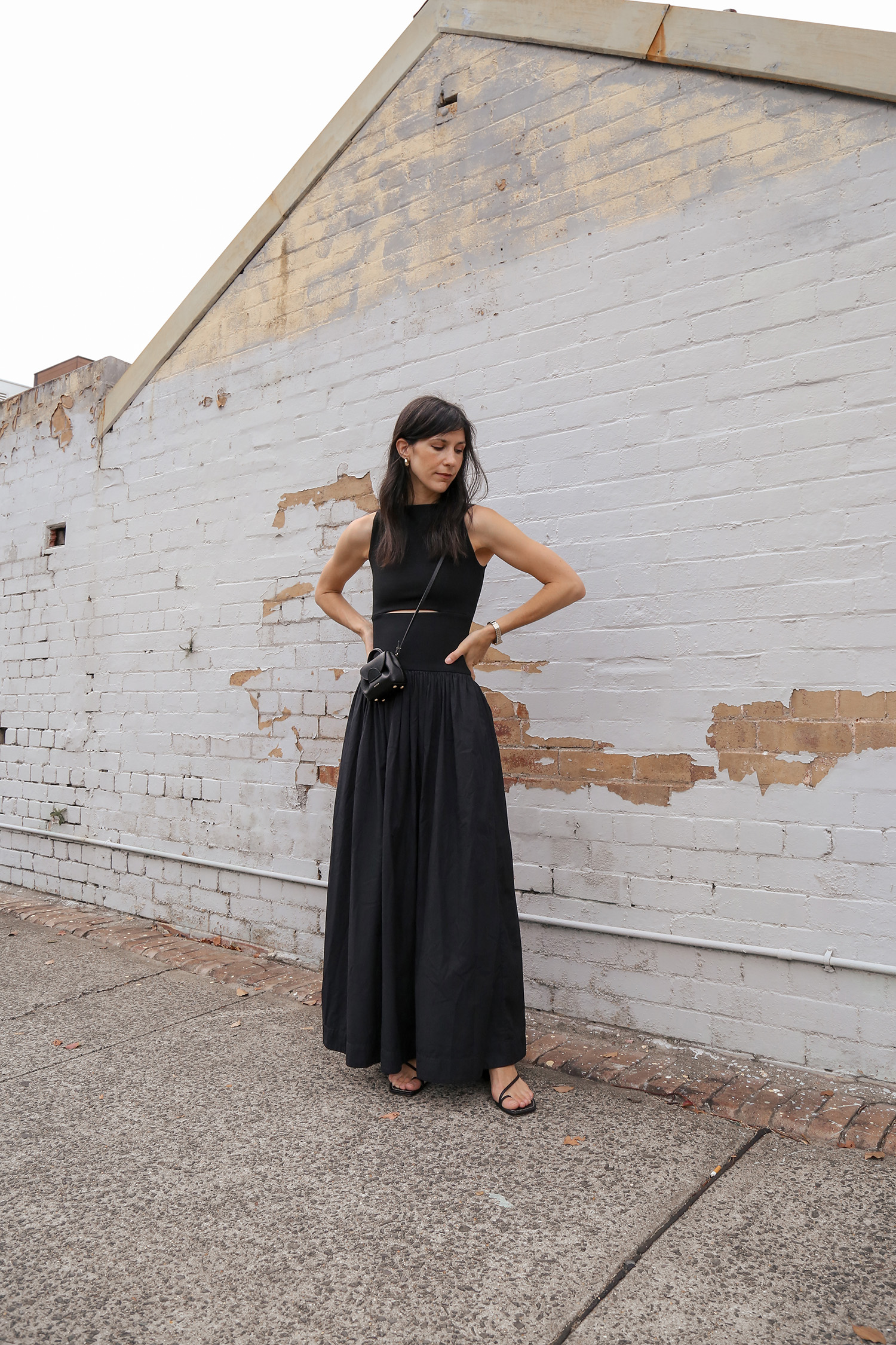 Esse Studios black maxi dress with cut out