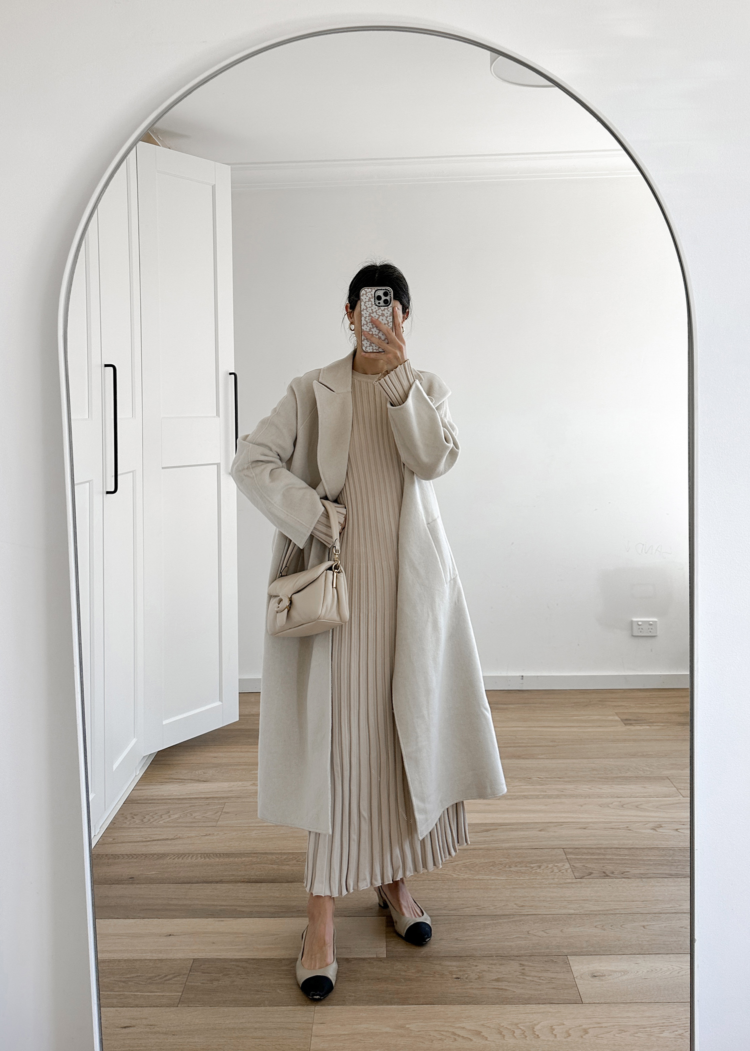 Dissh ribbed knit maxi dress with Matilda belted coat