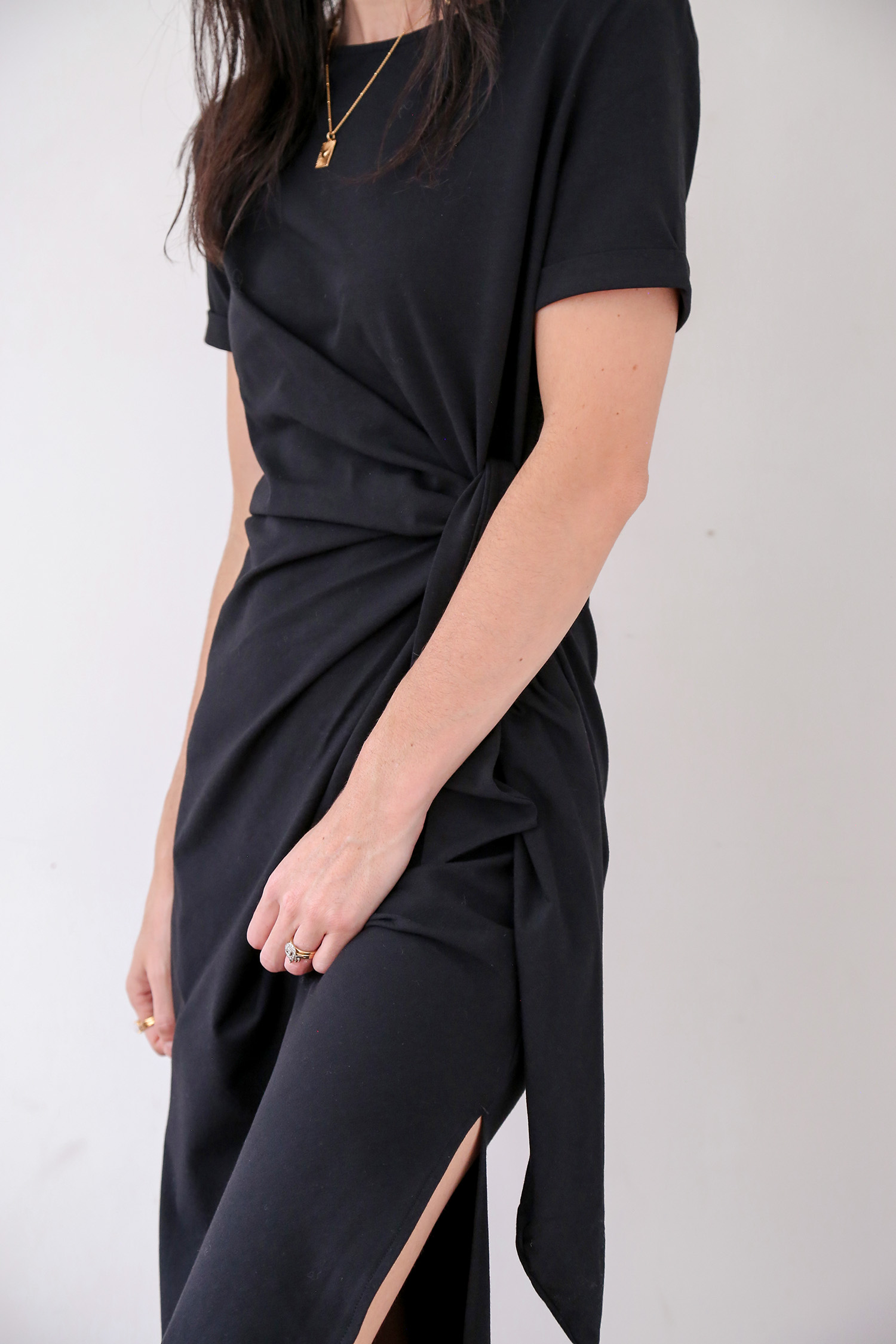 minimal black t shirt dress