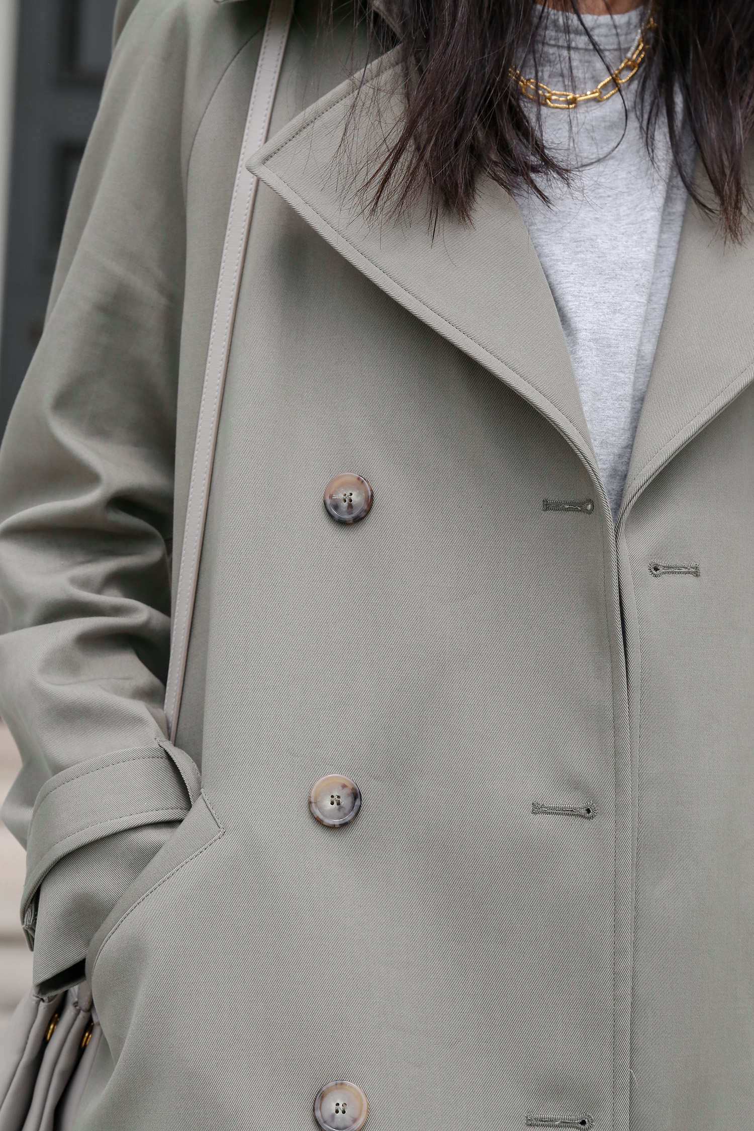 Sezane Scott Trench Coat close up look