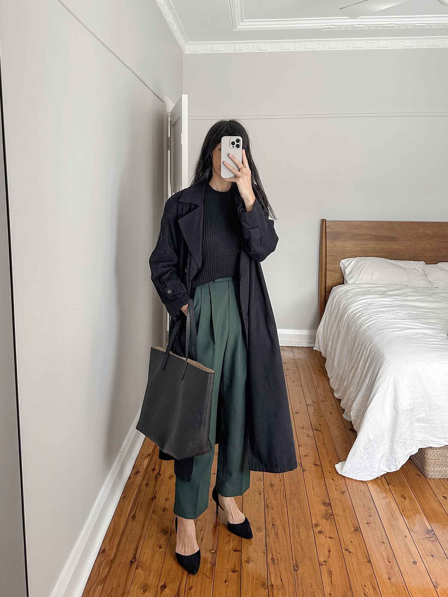 Workwear outfit with Frankie Shop bea trousers