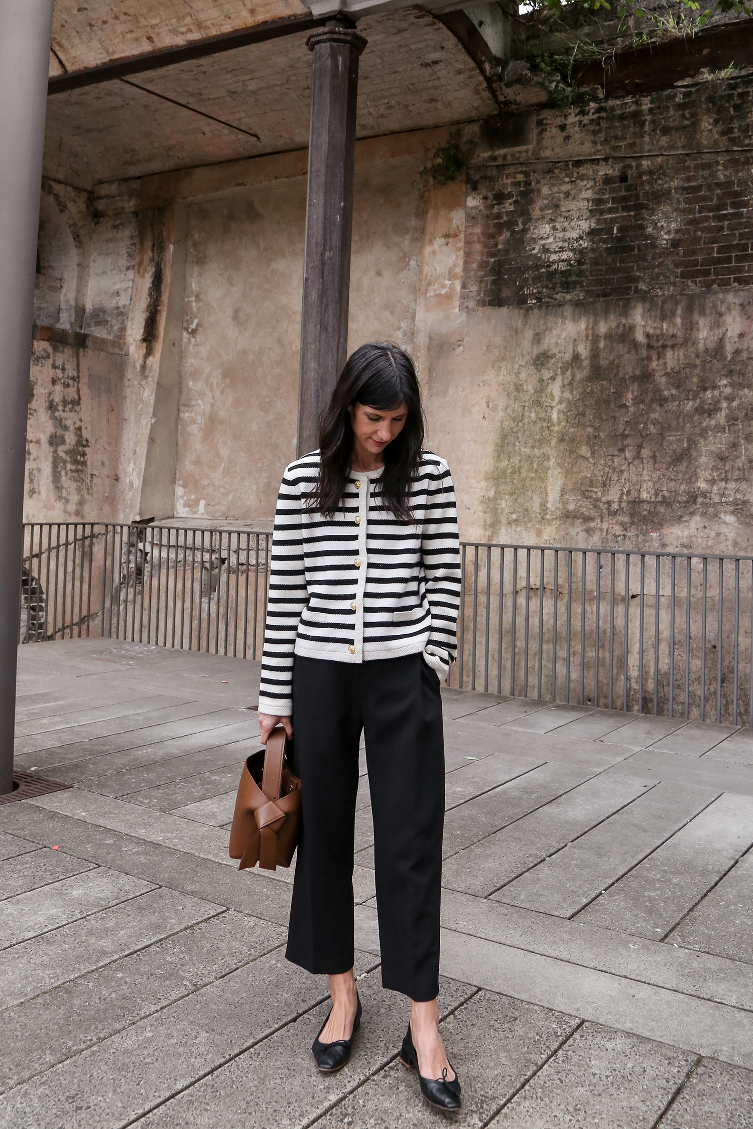 Goelia striped wool jacket review Parisian style