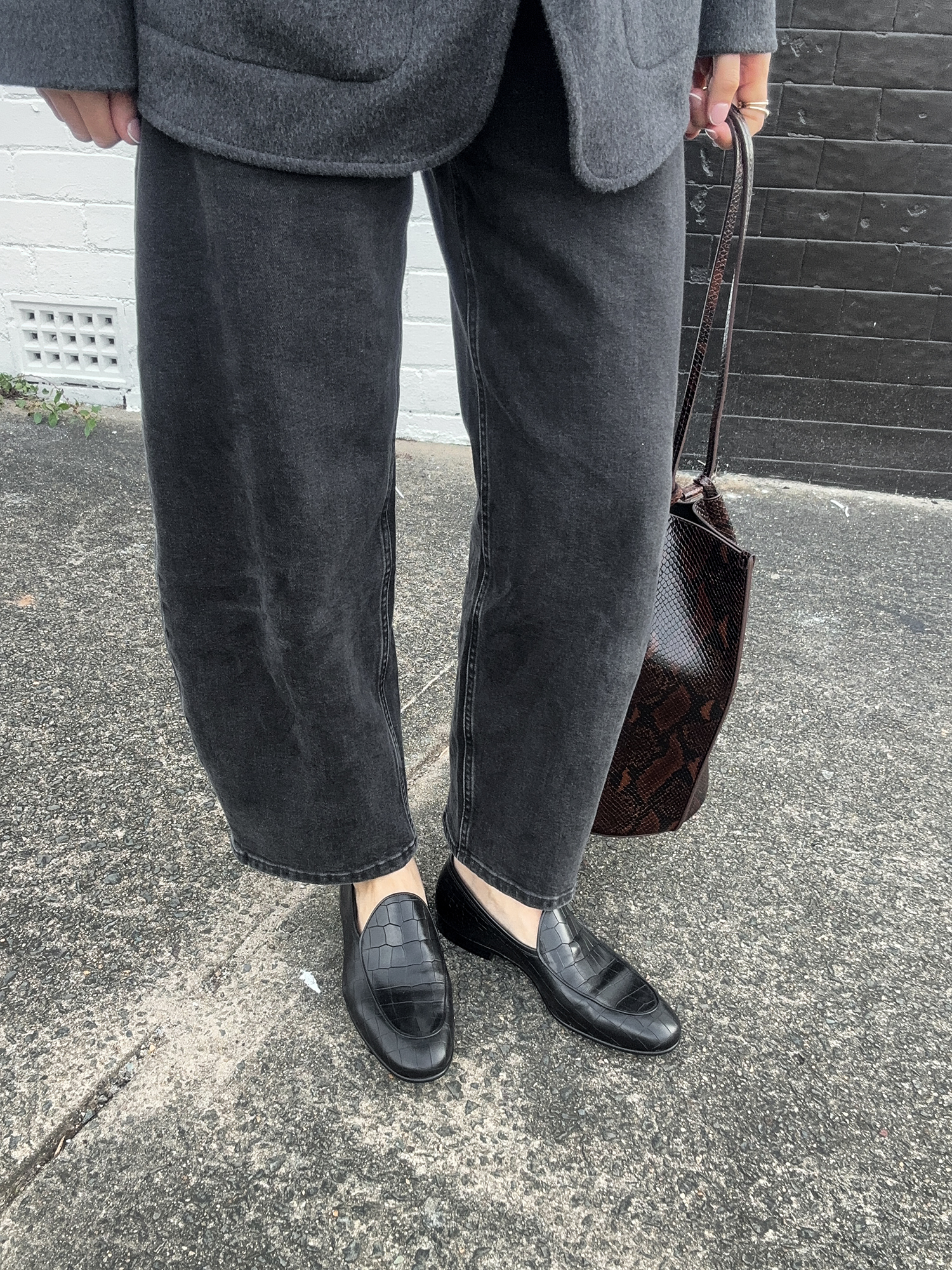 How to style mock croc leather loafers