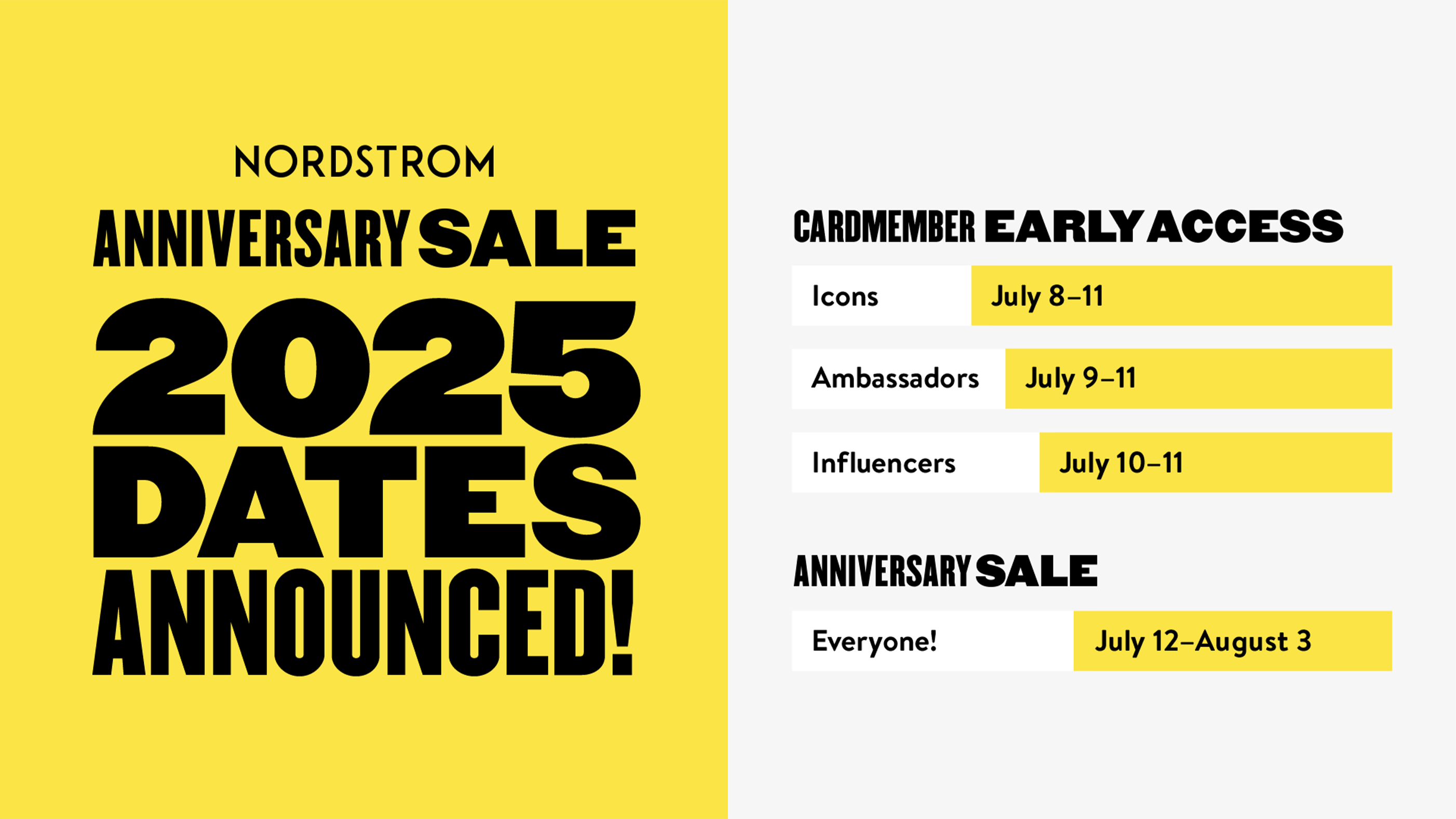 2025 Nordstrom Anniversary Sale dates