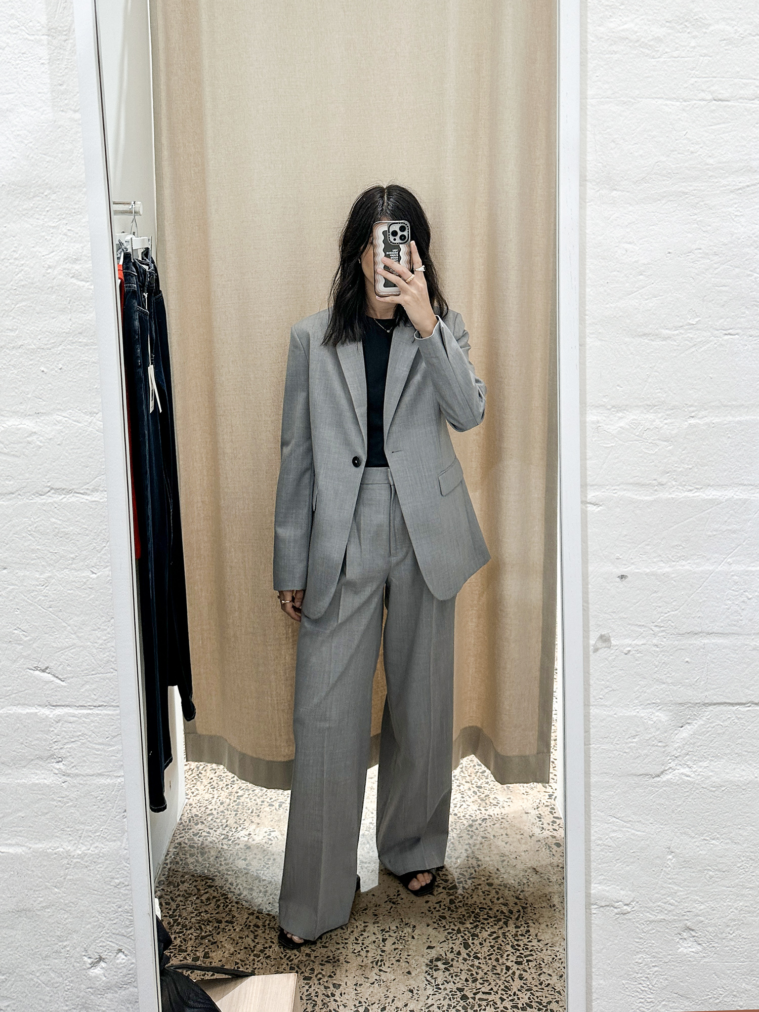 Grey wool suit timeless workwear style
