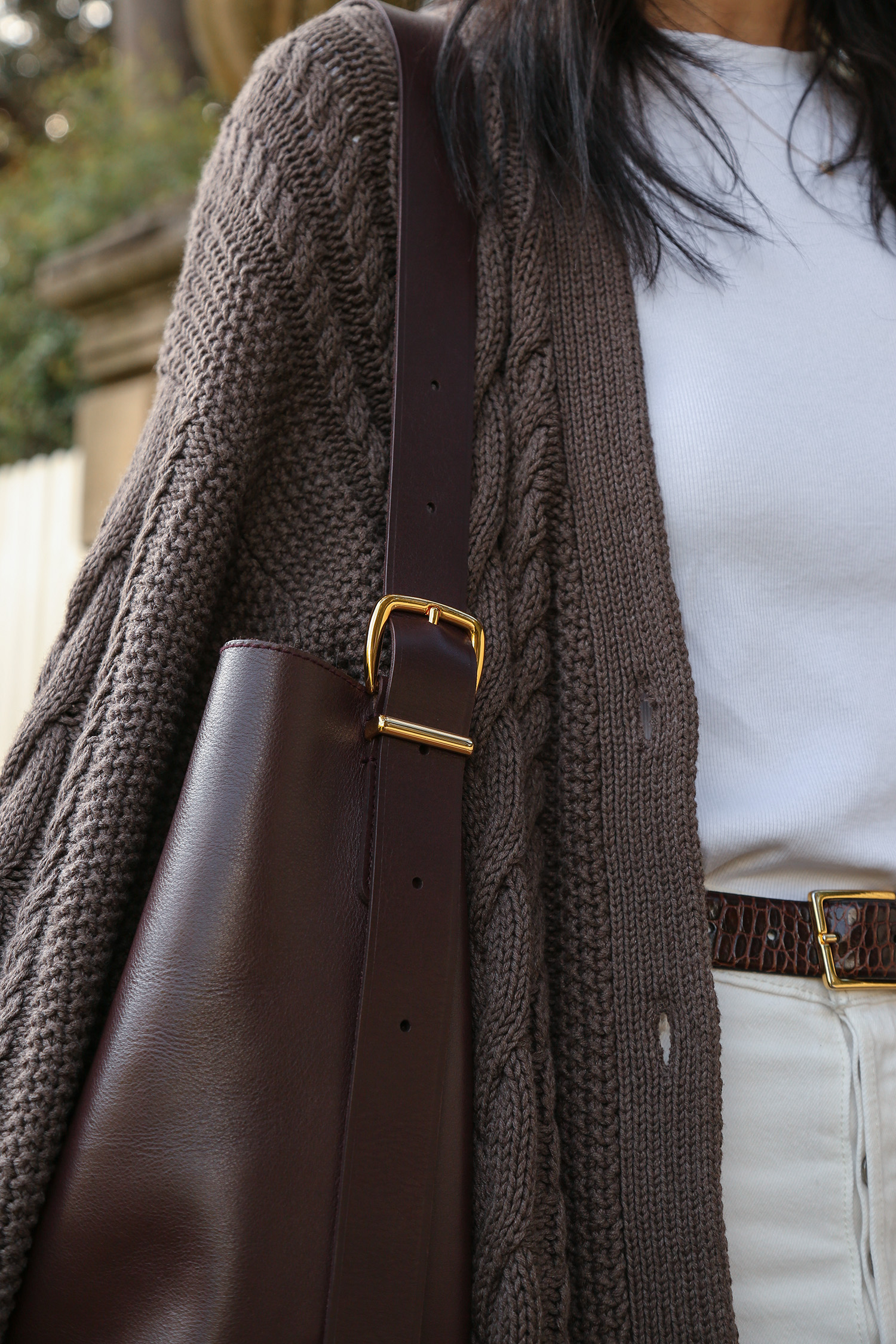 Chocolate back with buckle strap