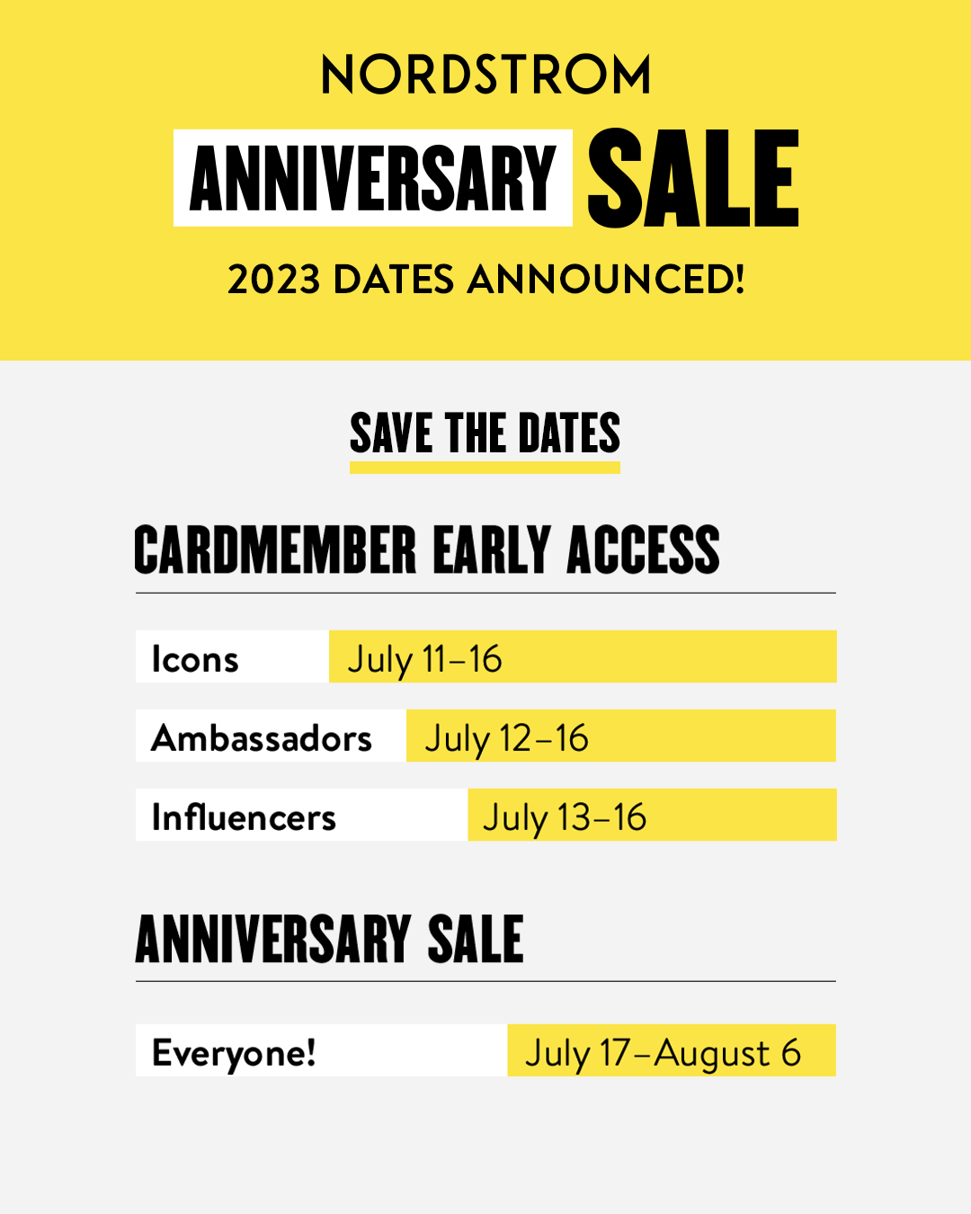Nordstrom Anniversary Sale 2023 Guide Dates