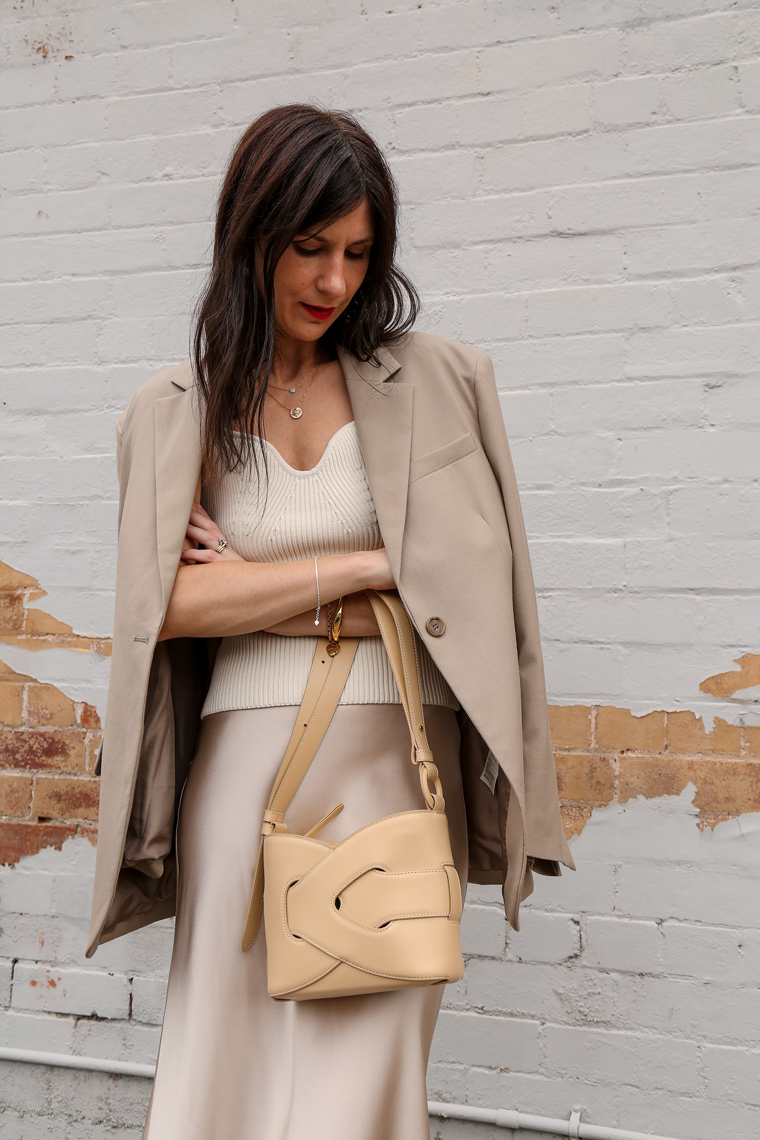 Polene Nodde Bag in Smooth Oat