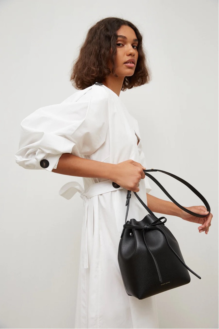 7. Mansur Gavriel Mini Bucket VS Regular Bucket Bag 