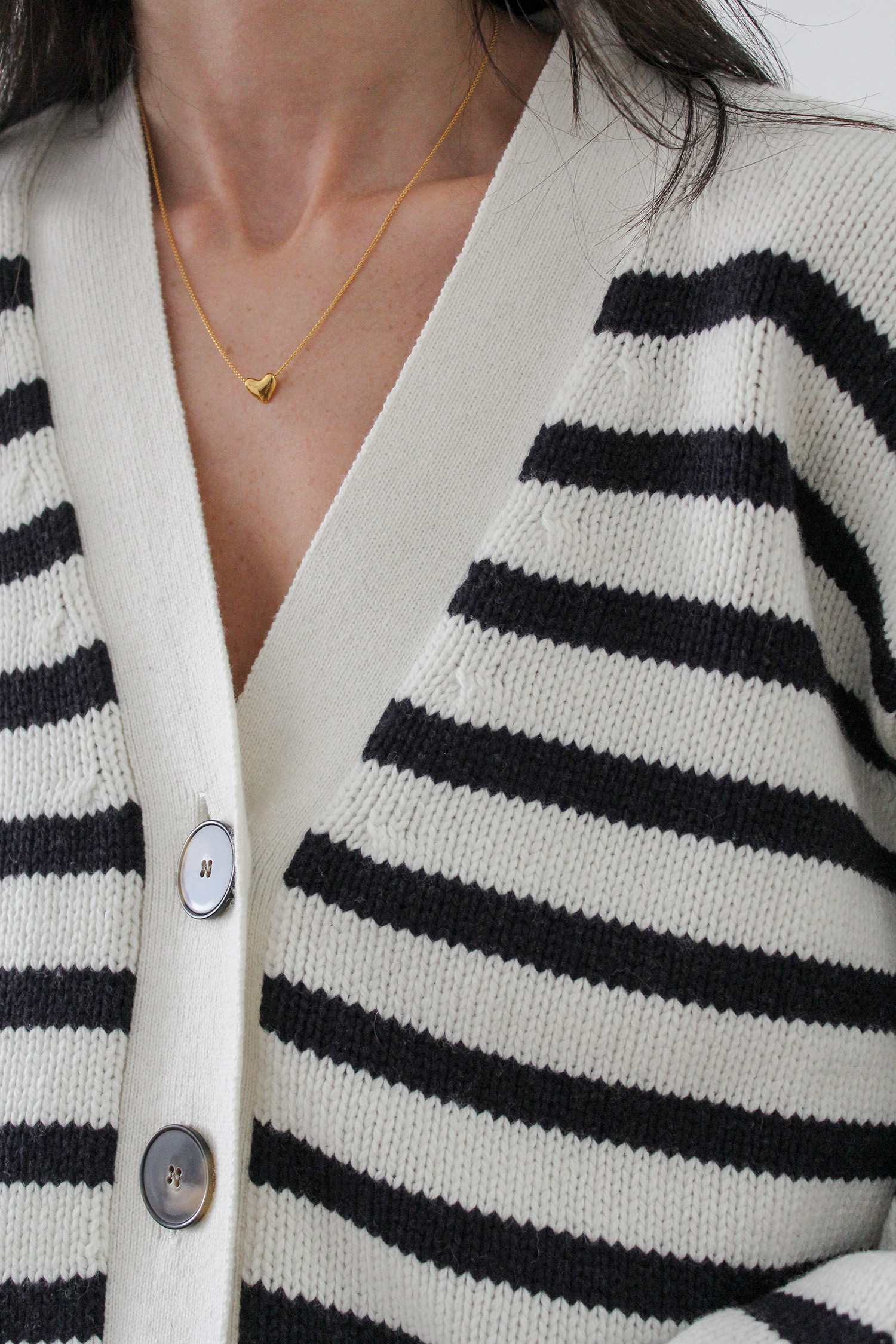 Wilson Cardigan in natural stripe