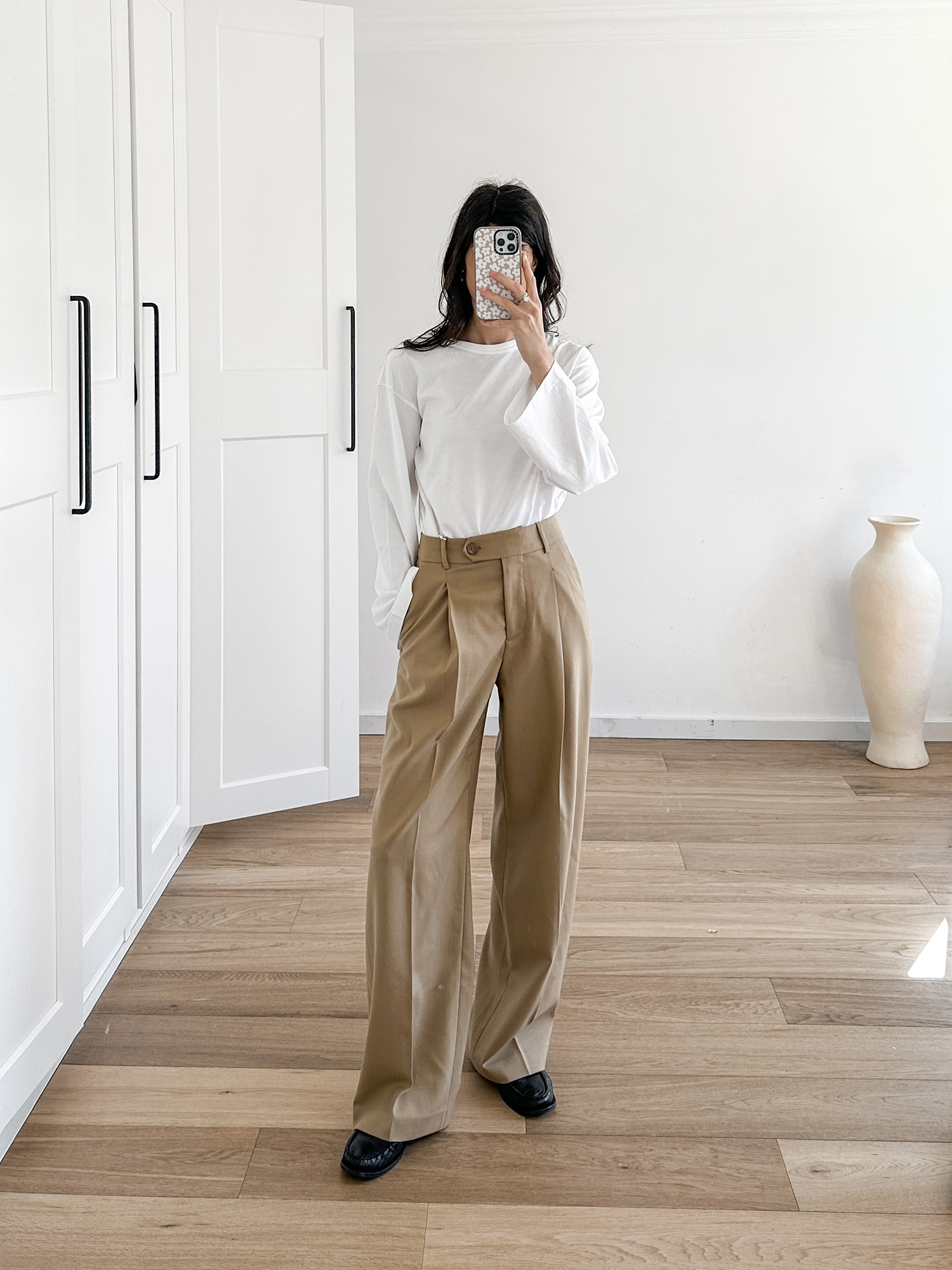 Arket Wide Hopsack Wool Trousers review 1122104-001