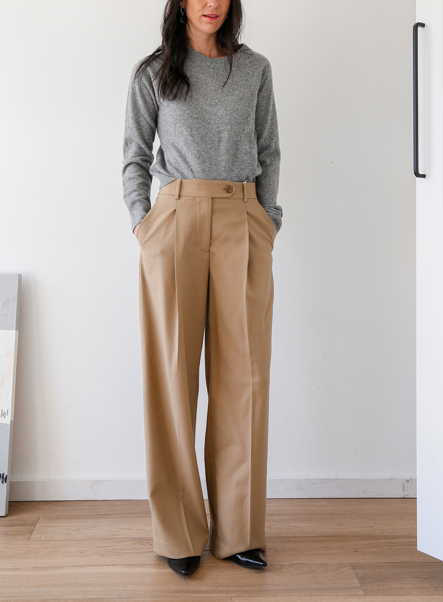 Arket Wide Hopsack Wool Trousers review 1122104-001