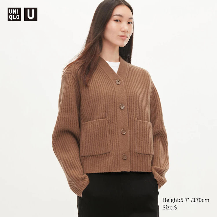 UNIQLO U wool ribbed cardigan with pockets